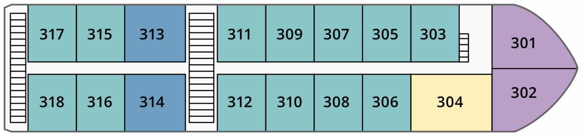 Uniworld Ganges Voyager II - Deck 2, Upper Deck.png